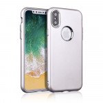 Wholesale iPhone X (Ten) Metallic Style Slim Hybrid Case (Silver)